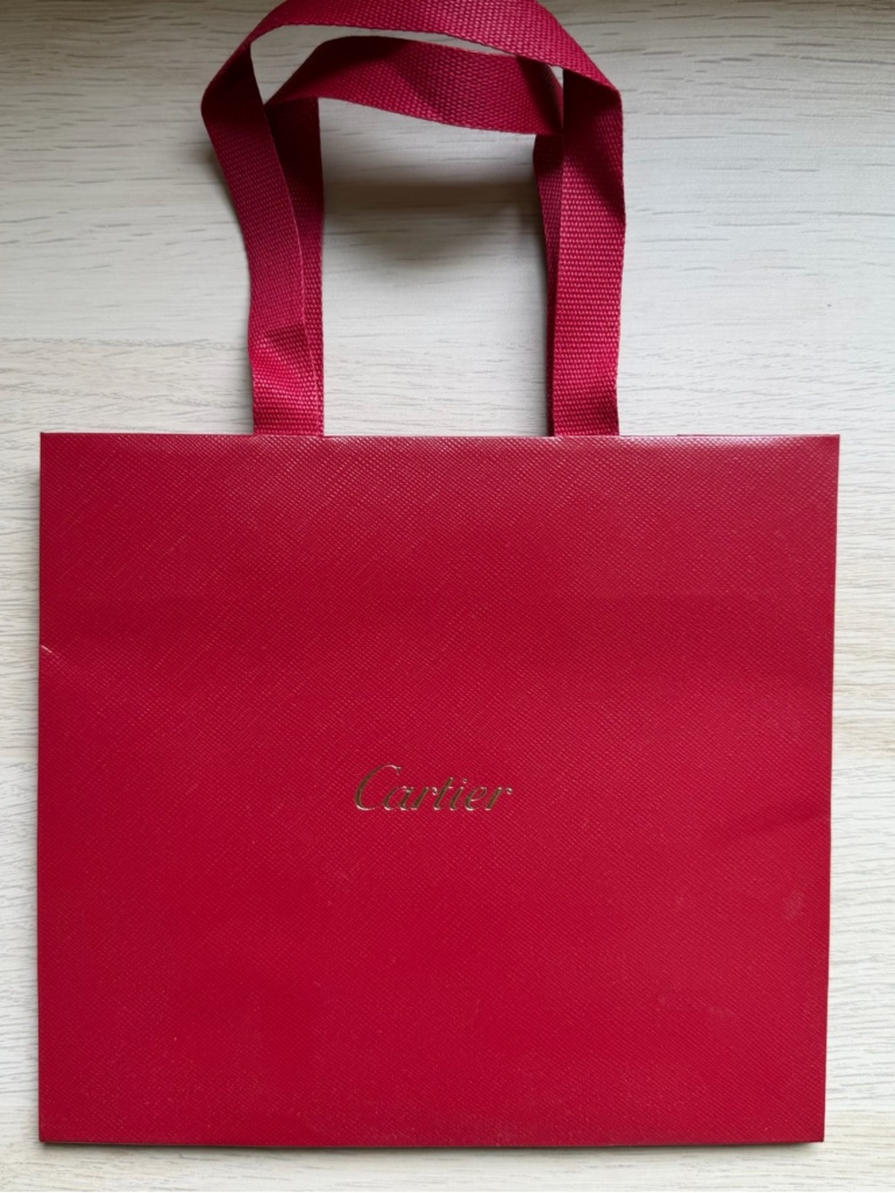 Cartier 100% Authentic Red Shopping Bag Tote 7.75 X 7 X 3